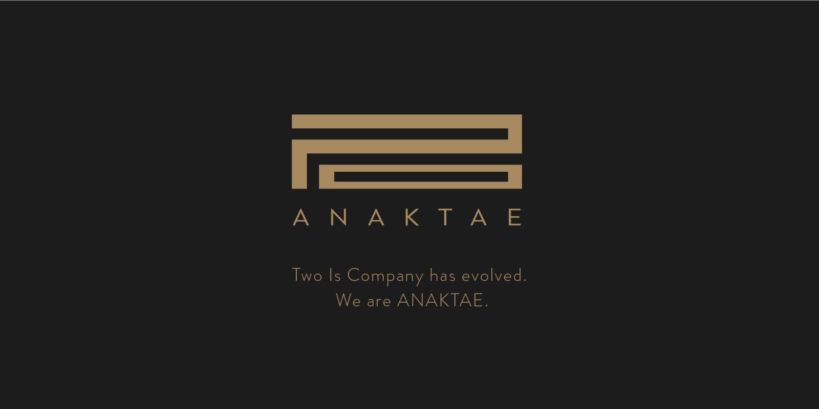 Two is Company has evolved. We are ANAKTAE.